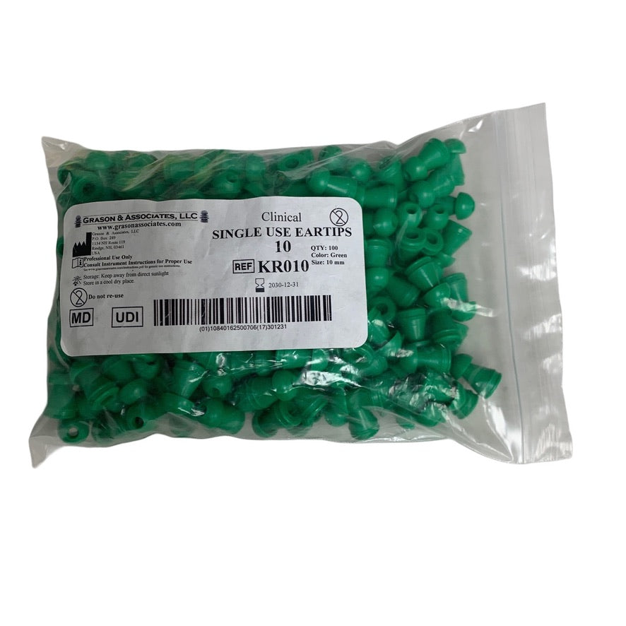 GRASON AND ASSOCIATES LLC KR010 Clinical Single Use Eartips 10 mm Pack Of 100 Pcs  Exp 2030 12