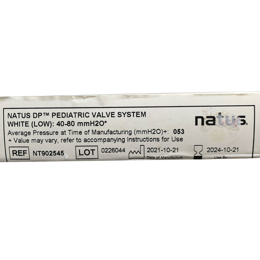 NATUS MEDICAL NT902545 DP Pediatric Valve System White Low 40 80 mmH2O Exp 2024 10