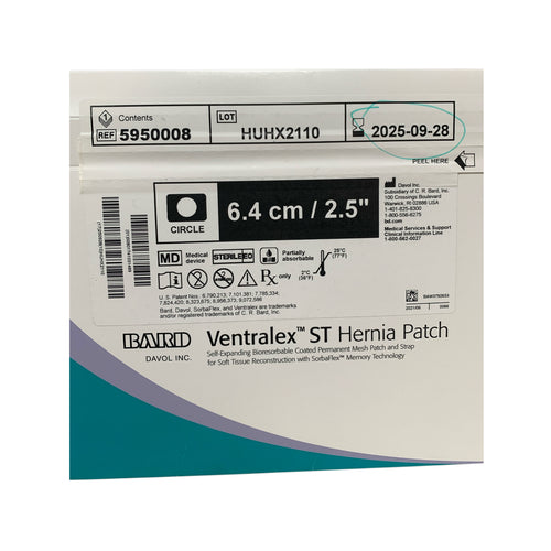 BARD REF 5950008 Ventralex ST Hernia Patch 6.4 cm 2.5" Circle(Davol Inc), Exp.2025/09