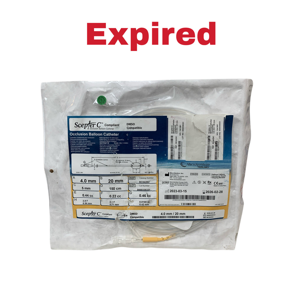MICROVENTION INC. REF BC0420C Scepter C Compliant Occlusion Balloon Catheter 4.0 mm / 20 mm DMSO Compatible Exp.2026/02