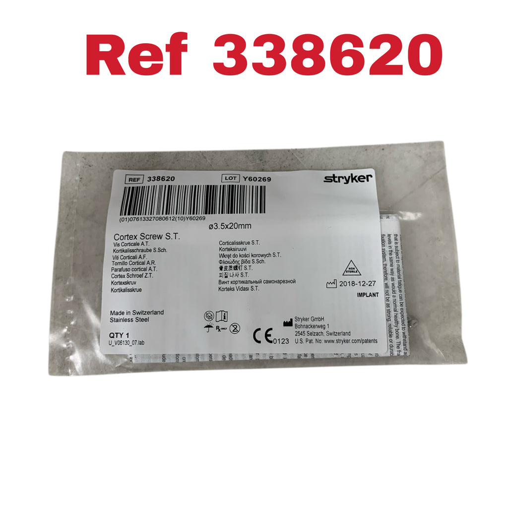 STRYKER 338620 Cortex Screw ST Stainless Steel 3.5x20mm