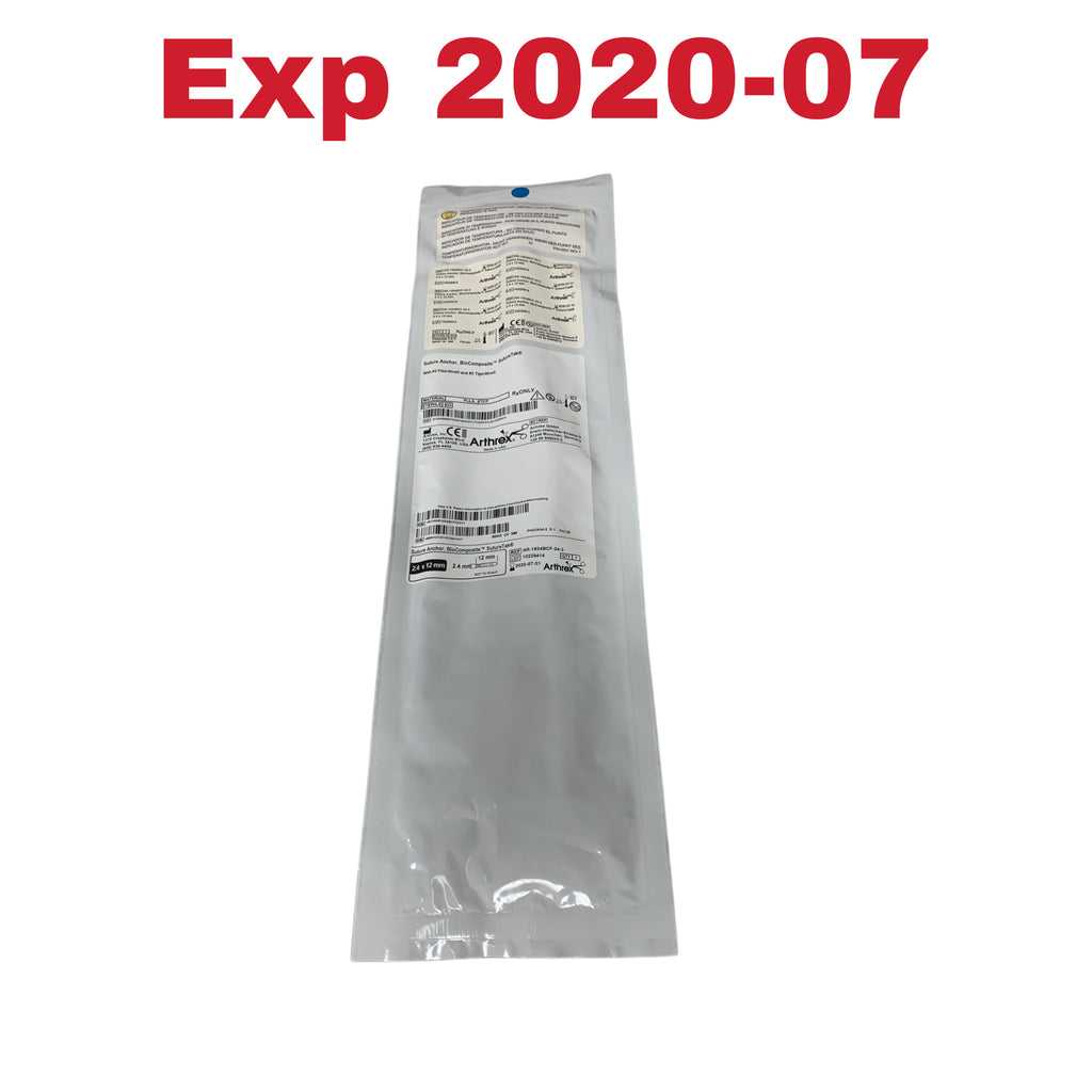 ARTHREX AR-1934BCF-24-2 Suture Anchor BioComposite SutureTak With 2 FiberWire and 2 TigerWire 2.4 x 12 mm Exp 2020 07
