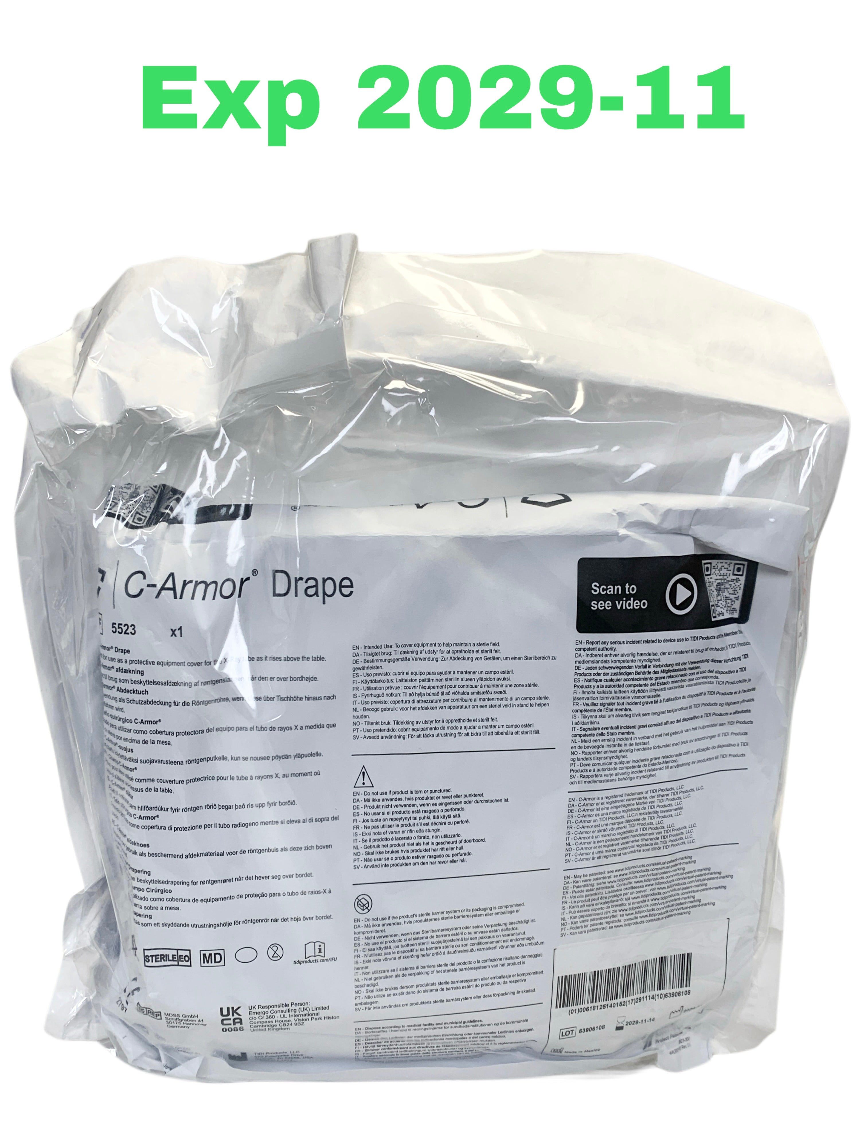 TIDI REF 5523 C-Armor Drape Protective Equipment Cover for X-Ray Tube, Exp.2029/11