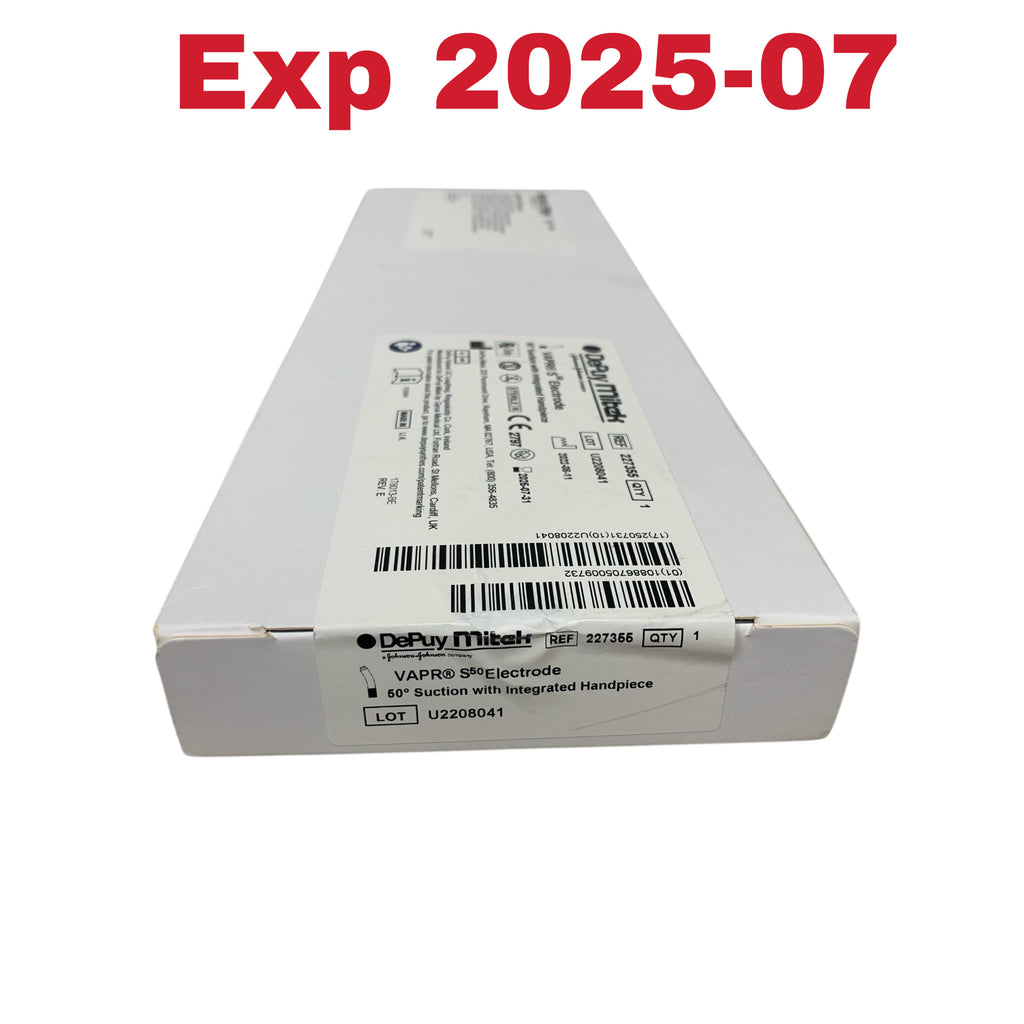 DEPUY MITEK 227355 VAPR S50 Electrode 50 Suction with Integrated Handpiece Exp 2025 07