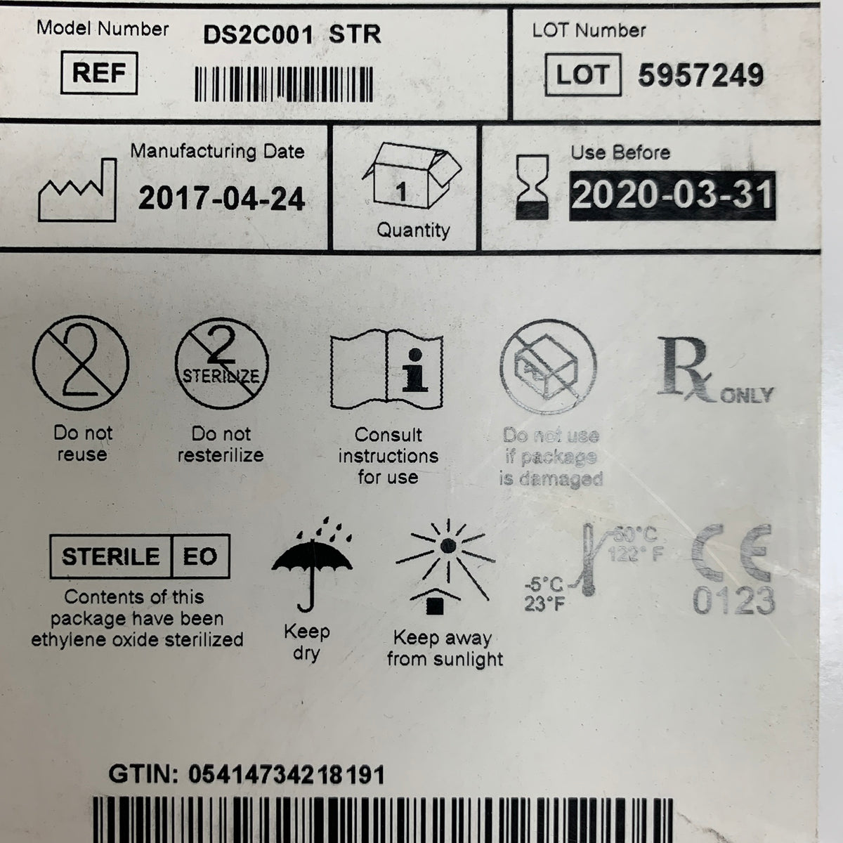 ST JUDE MEDICAL DS2C001 STR CPS Direct SLII Slittable Outer Guide Catheter 9 F 3.00 mm 47 cm EXP 2020 03