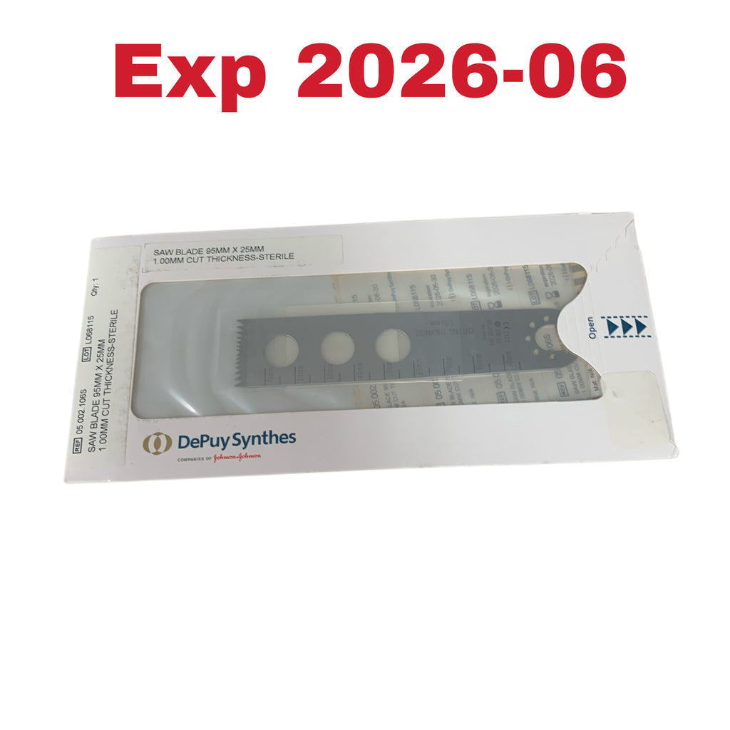 DEPUY SYNTHES 05.002.106S Saw Blade 95mm x 25mm 1.00mm Cut Thickness Sterile Exp 2026 06