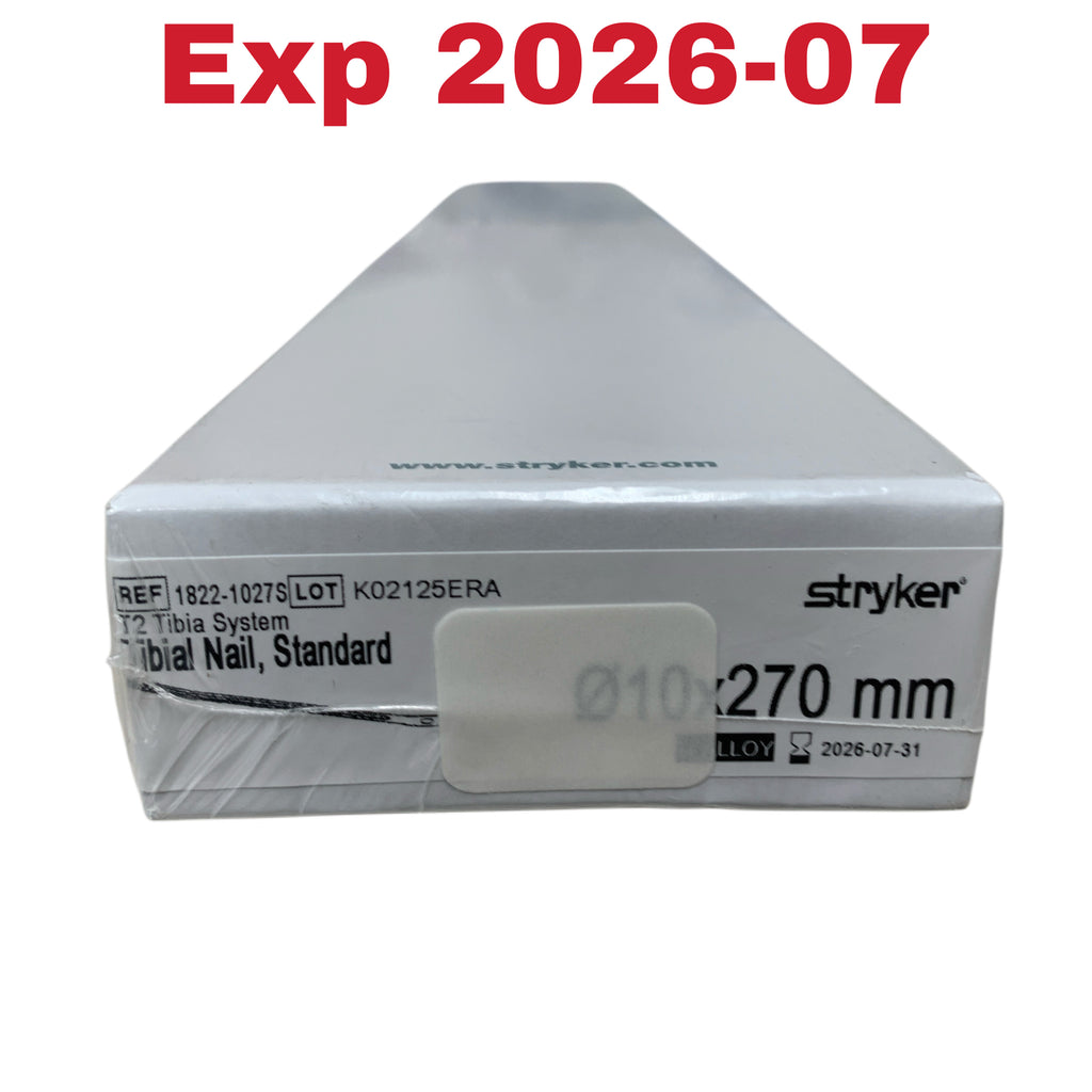 STRYKER 1822-1027S T2 Tibia System Tibial Nail Standard 10x270mm Exp 2026 07