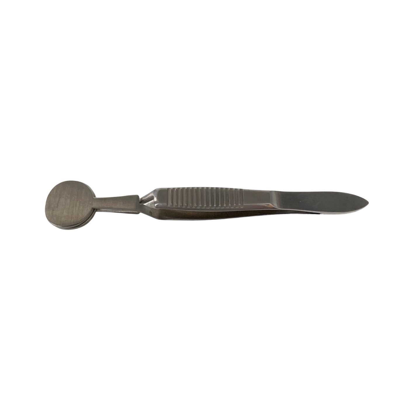 AMBLER REF 2211E Desmarres chalazion forceps 20.0mm solid lower plate, 12.0mm x 14.0mm open upper plate, cross-action flat handle