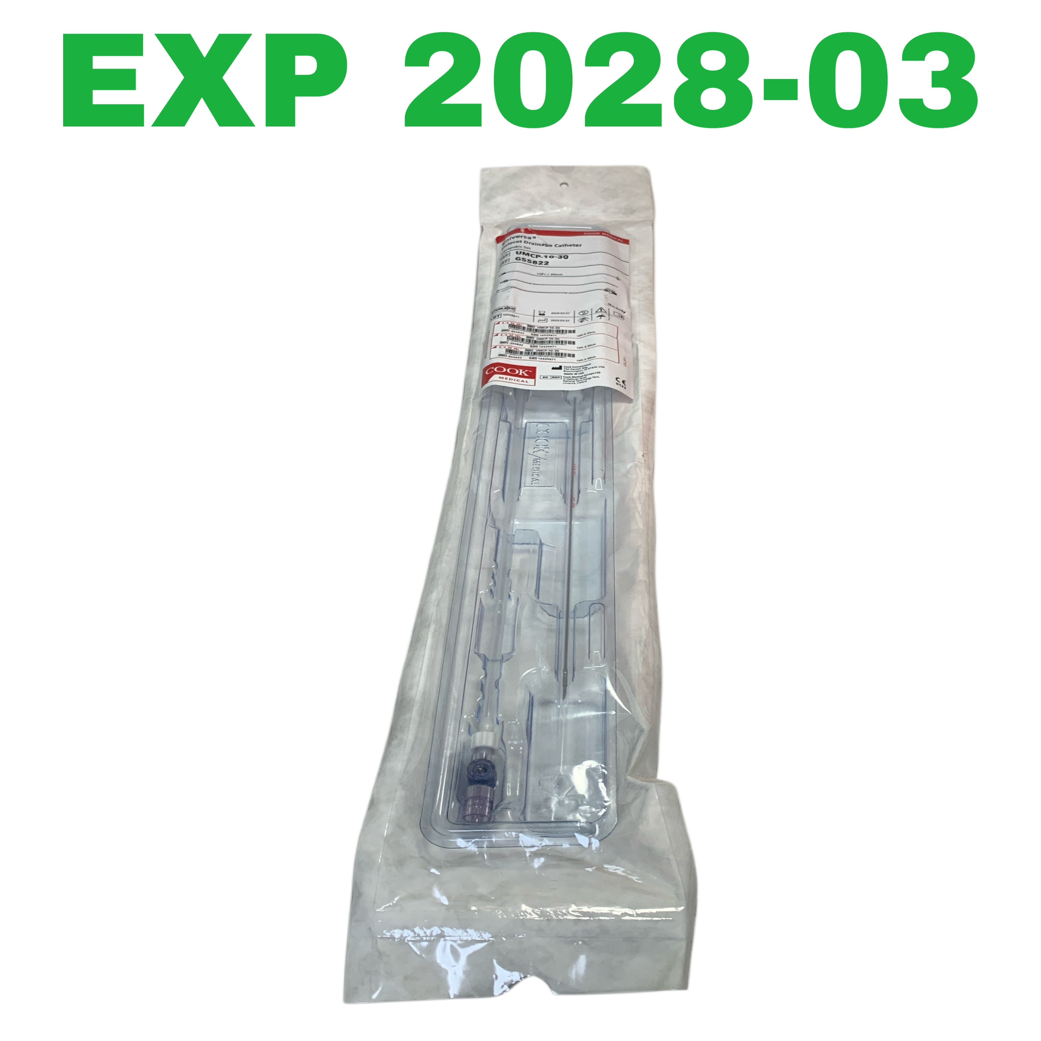 COOK MEDICAL REF UMCP-10-30/ G55822 Universa Malecot Drainage Catheter Suprapubic Set 10Fr 30cm, Exp.2028/03
