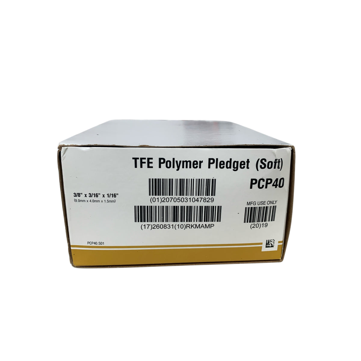 ETHICON PCP40 TFE Polymer Pledget Soft Suture Buttress 3/8in x 3/16in x 1/16in 9.0mm x 4.0mm x 1.5mm Box of 36 EXP 2026 08