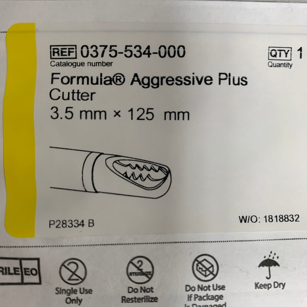 STRYKER REF 0375-534-000 Formula Aggressive Plus Cutter 3.5 mm × 125 mm, EXPIRED