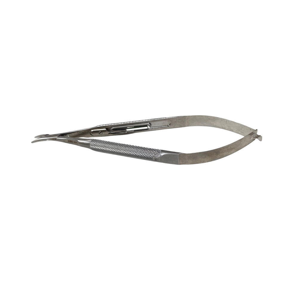 AMBLER REF 4421E Barraquer needle holder 5 1/8'',medium, gently curved, 9.0mm smooth jaws, round handle, with lock