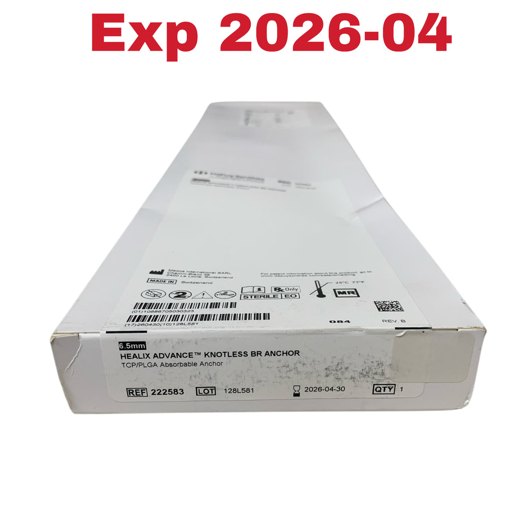 DEPUY SYNTHES 222583 HEALIX ADVANCE Knotless BR Anchor TCP PLGA Absorbable Anchor 6.5mm Exp 2026 04