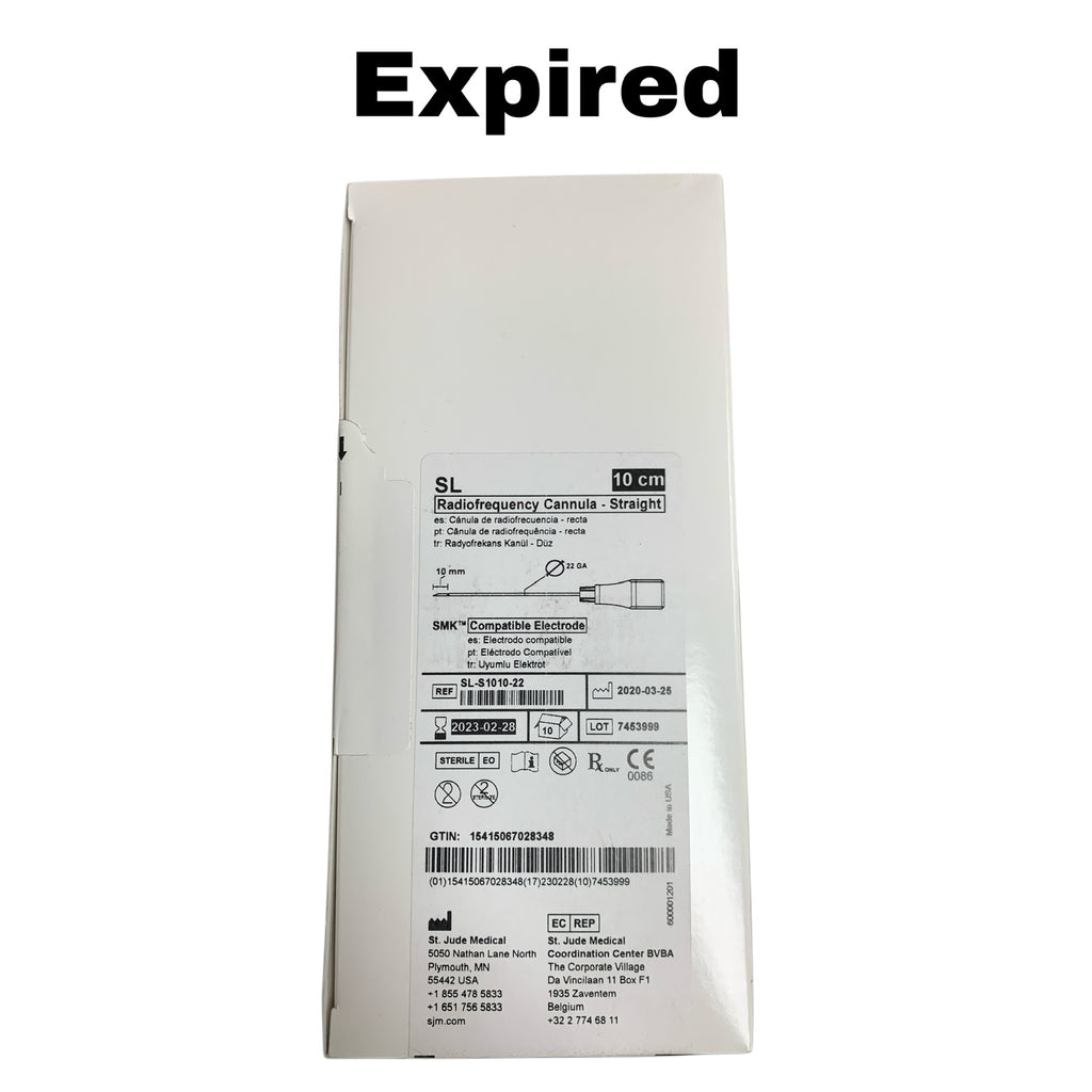 ST JUDE MEDICAL SL-S1010-22 Radiofrequency Cannula Straight 10 cm 22 GA Box of 10 EXP 2023 02