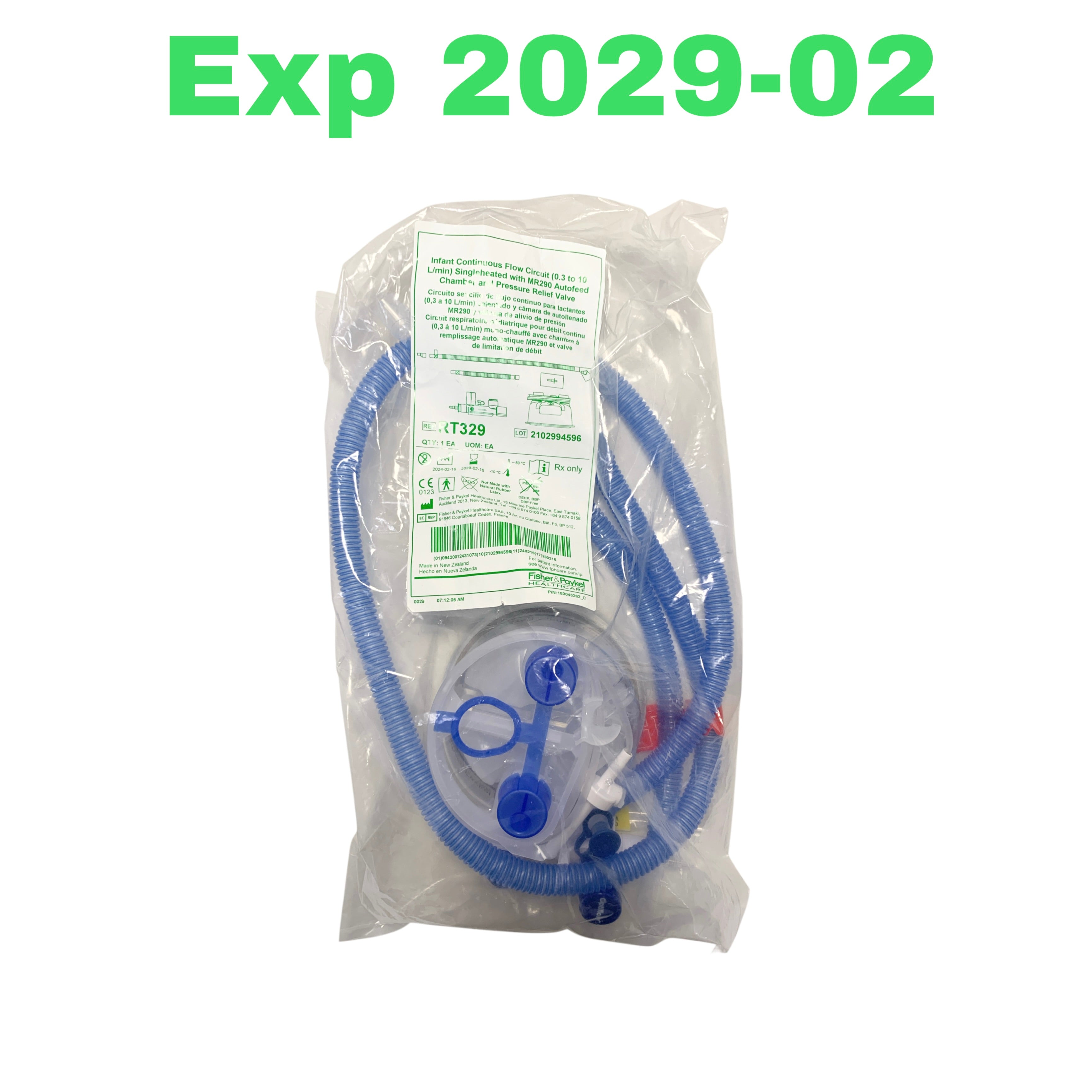 FISHER & PAYKEL REF RT329 Infant Continuous Flow Circuit with MR290 Autofeed Chamber, Exp.2029/02