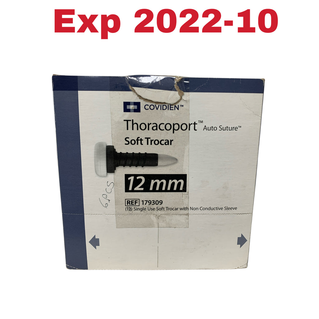 COVIDIEN 179309 Thoracoport Auto Suture Soft Trocar 12 mm Single Use with Non Conductive Sleeve Box Of 6 Exp 2022 10