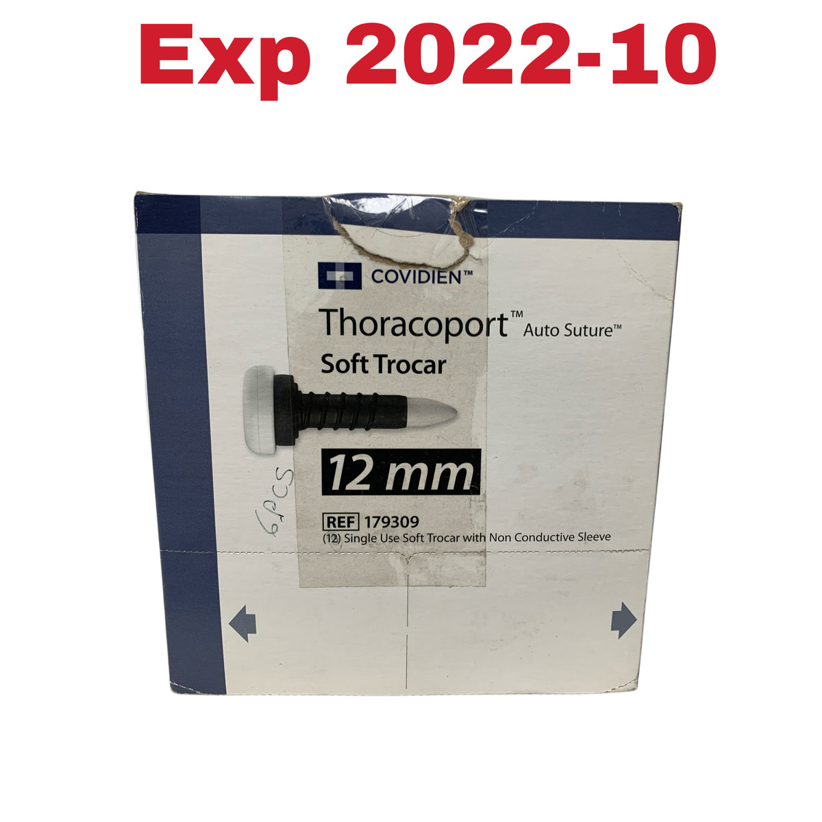 COVIDIEN 179309 Thoracoport Auto Suture Soft Trocar 12 mm Single Use with Non Conductive Sleeve Box Of 6 Exp 2022 10