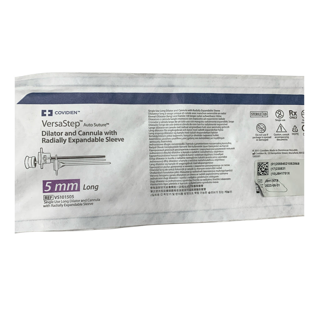 COVIDIEN VS101505 VersaStep Auto Suture Dilator and Cannula with Radially Expandable Sleeve 5 mm Long Exp 2023 08