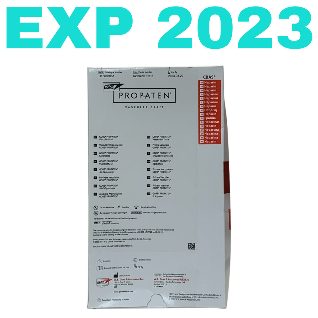 GORE REF HT060080A PROPATEN Vascular Graft with Heparin CBAS, Exp.2023/03
