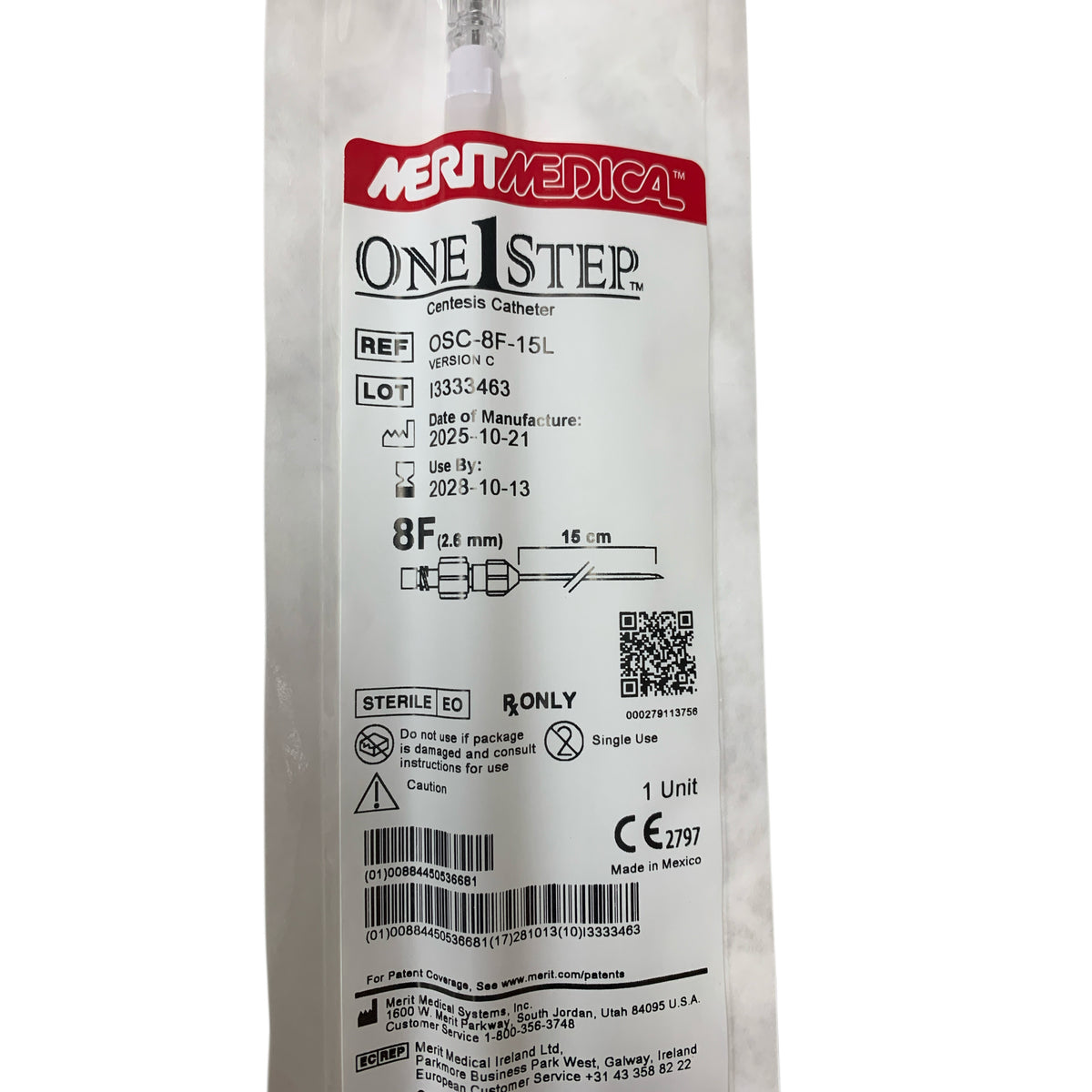 MERIT MEDICAL OSC-8F-15L One Step Centesis Catheter 8F 2.6 mm 15 cm Exp 2028 10