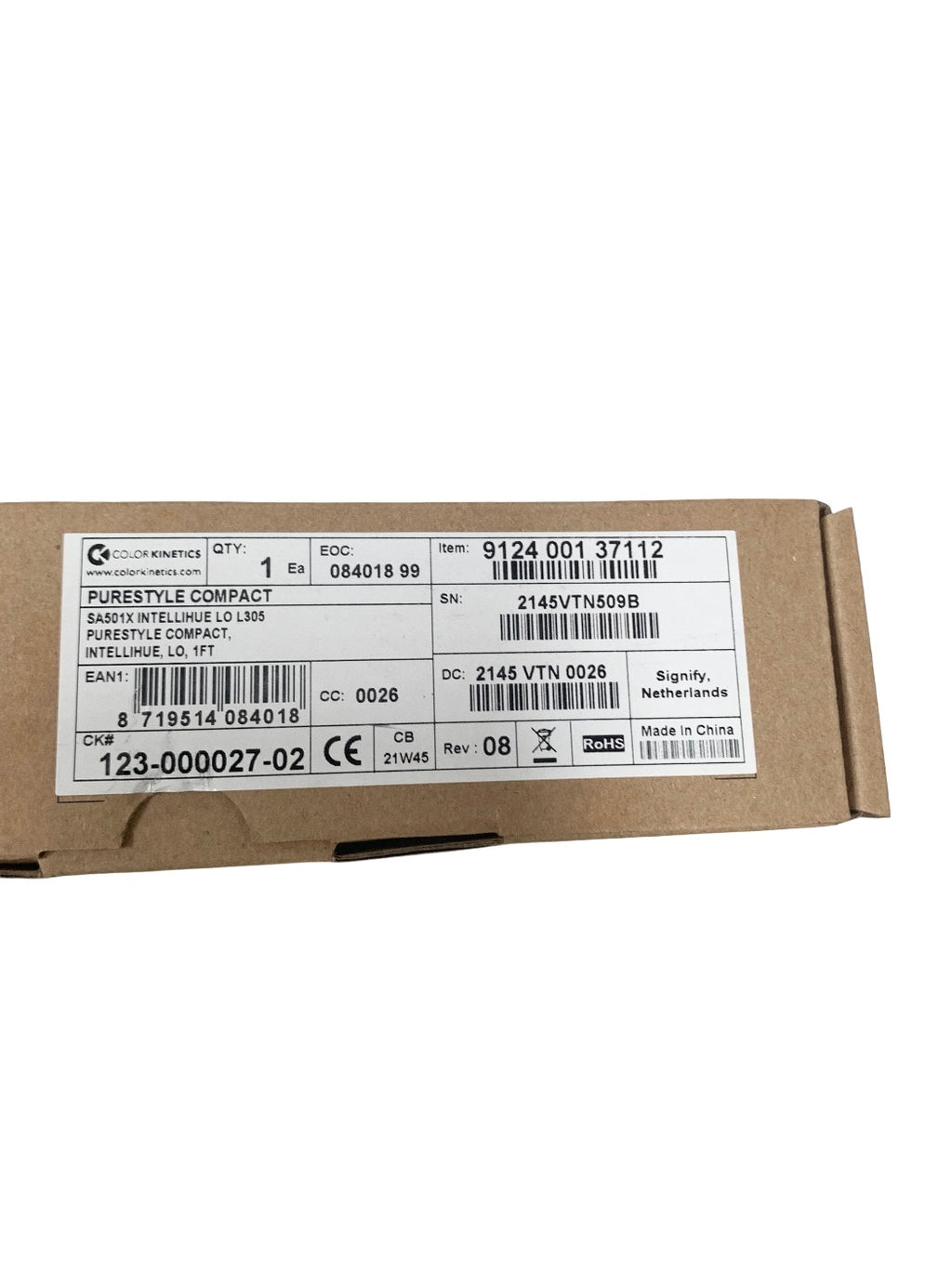 COLOR KINETICS REF 123-000027-02 PureStyle Compact SA501X IntelliHue LO L305 1FT