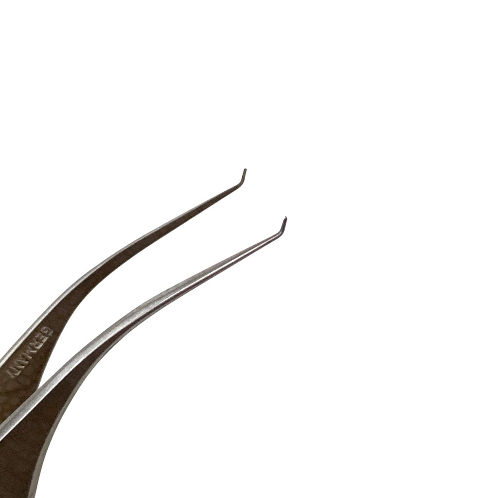 AMBLER REF 2240E Troutman-Barraquer colibri corneal forceps 2 7/8'',0.12mm 1x2 teeth set at 45º, flat handle