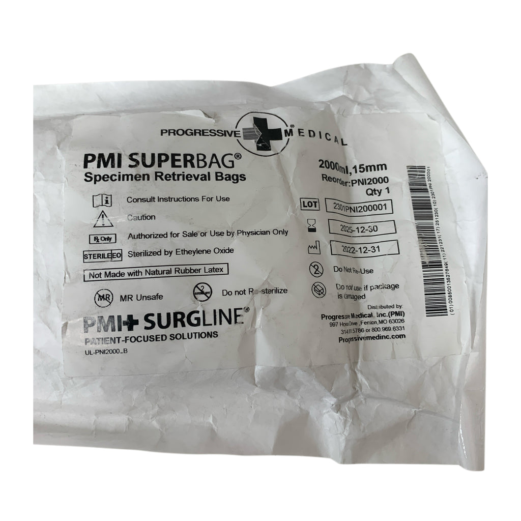 PROGRESSIVE MEDICAL REF PNI2000 PMI SUPERBAG Specimen Retrieval Bag 2000ml 15mm, Exp.2025/12