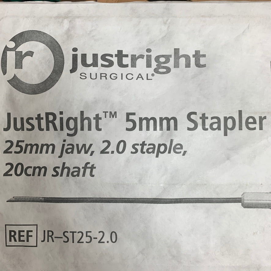 JUSTRIGHT SURGICAL JR-ST25-2.0 JustRight 5mm Stapler 25mm jaw 2.0 staple 20cm shaft EXP 2021 08