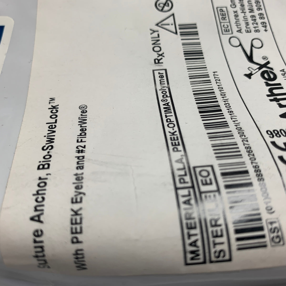ARTHREX AR-2324BSL Suture Anchor Bio-SwiveLock 4.75 x 20 mm EXP 2019 10