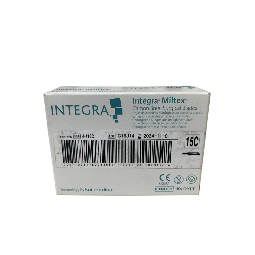 INTEGRA Miltex 4-115C Carbon Steel Surgical Blades Size 15C Exp 2024 11