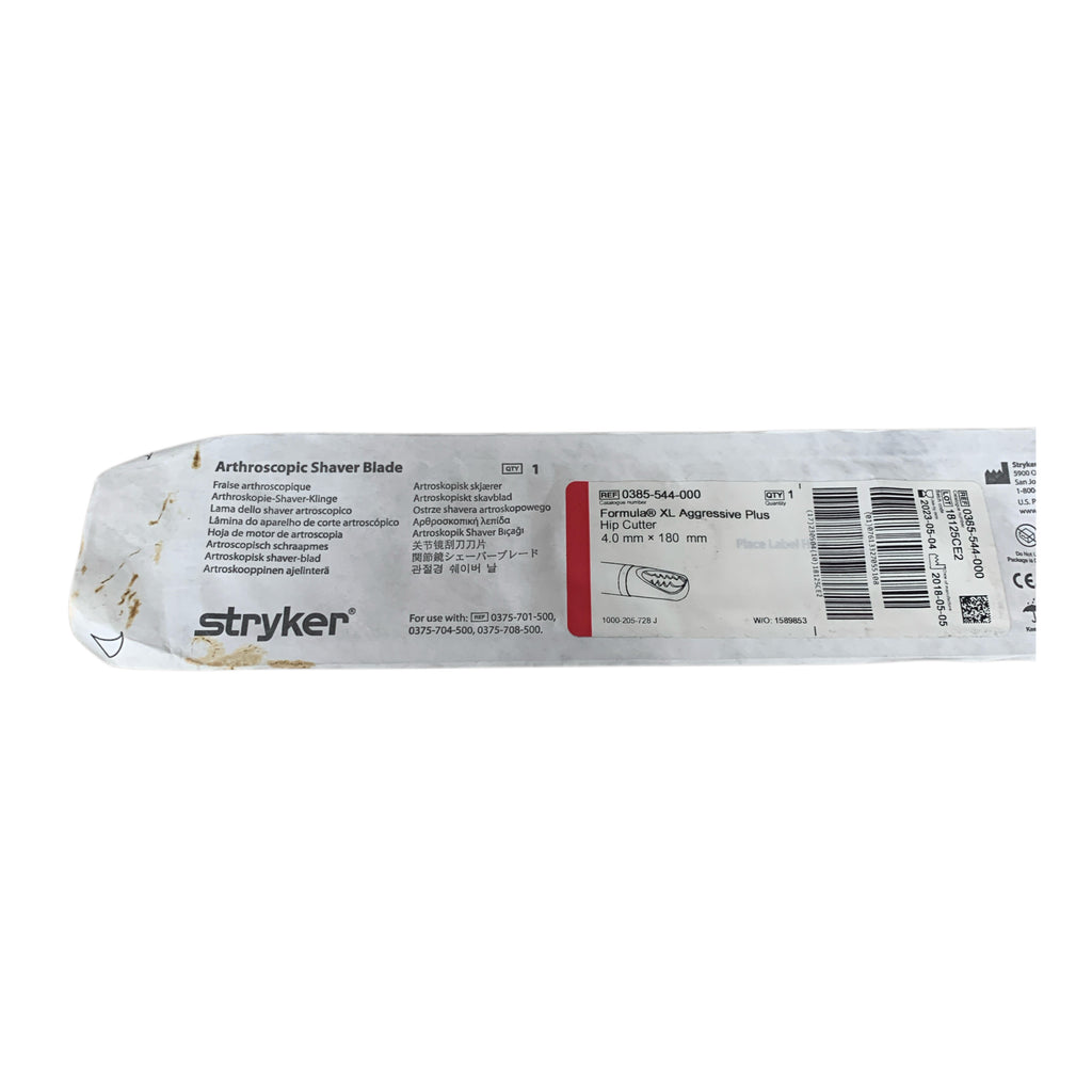 STRYKER REF 0385-544-000 Formula XL Aggressive Plus Hip Cutter Arthroscopic Shaver Blade 4.0 mm x 180 mm Exp 2023 05
