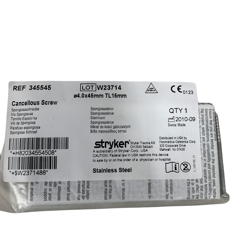 STRYKER 345545 Cancellous Screw 4.0x45mm TL15mm