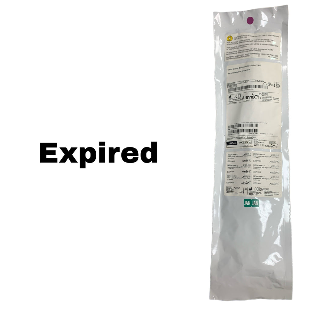 ARTHREX AR-1934BCF-2 BioComposite SutureTak Suture Anchor 3 x 14.5 mm, EXP 2020-01