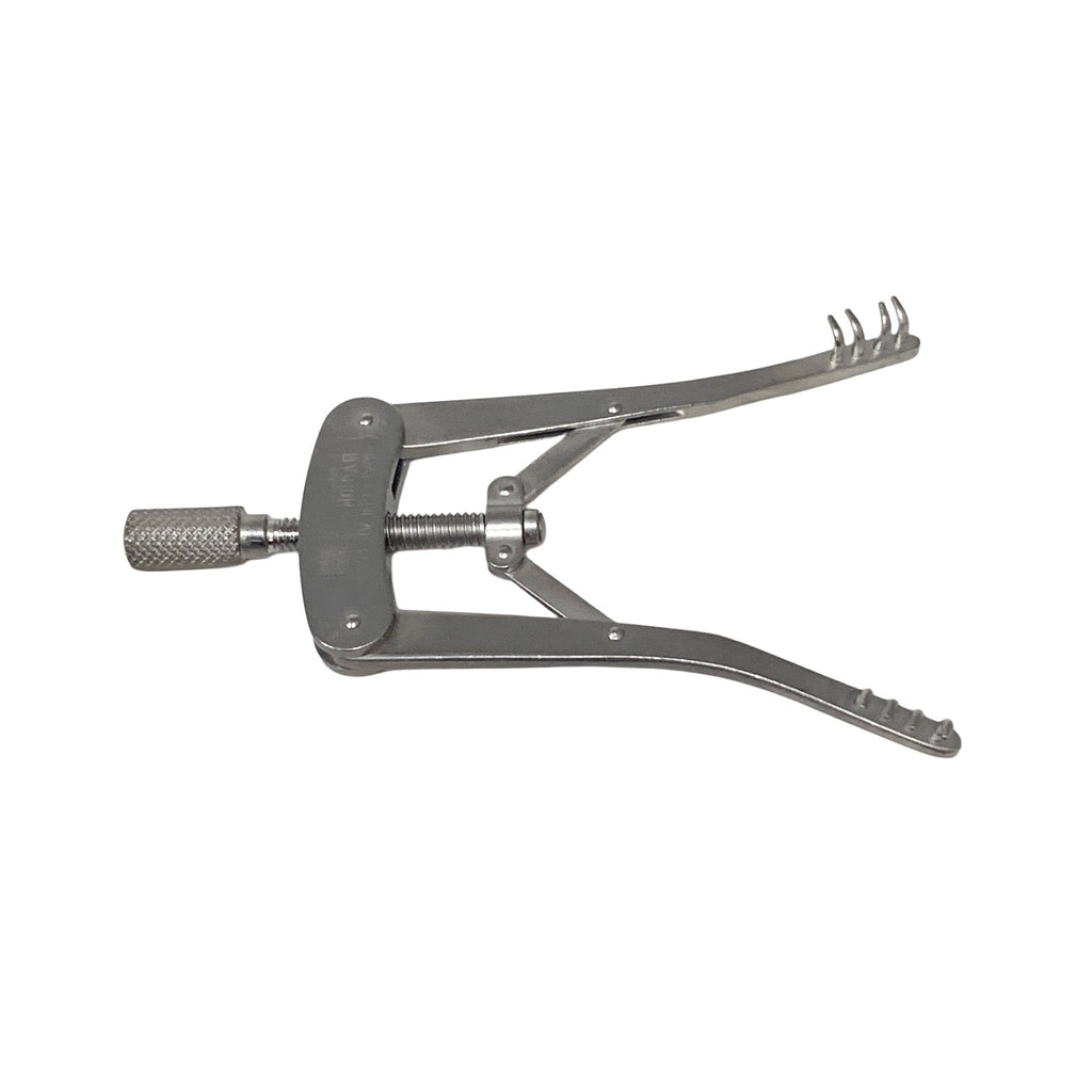 AESCULAP REF BV010R ALM Retractor (self-retaining), 70 mm (2 3/4"), 4 x 4 prongs, jaw depth: 5 mm, jaw width: 7 mm, semi-sharp