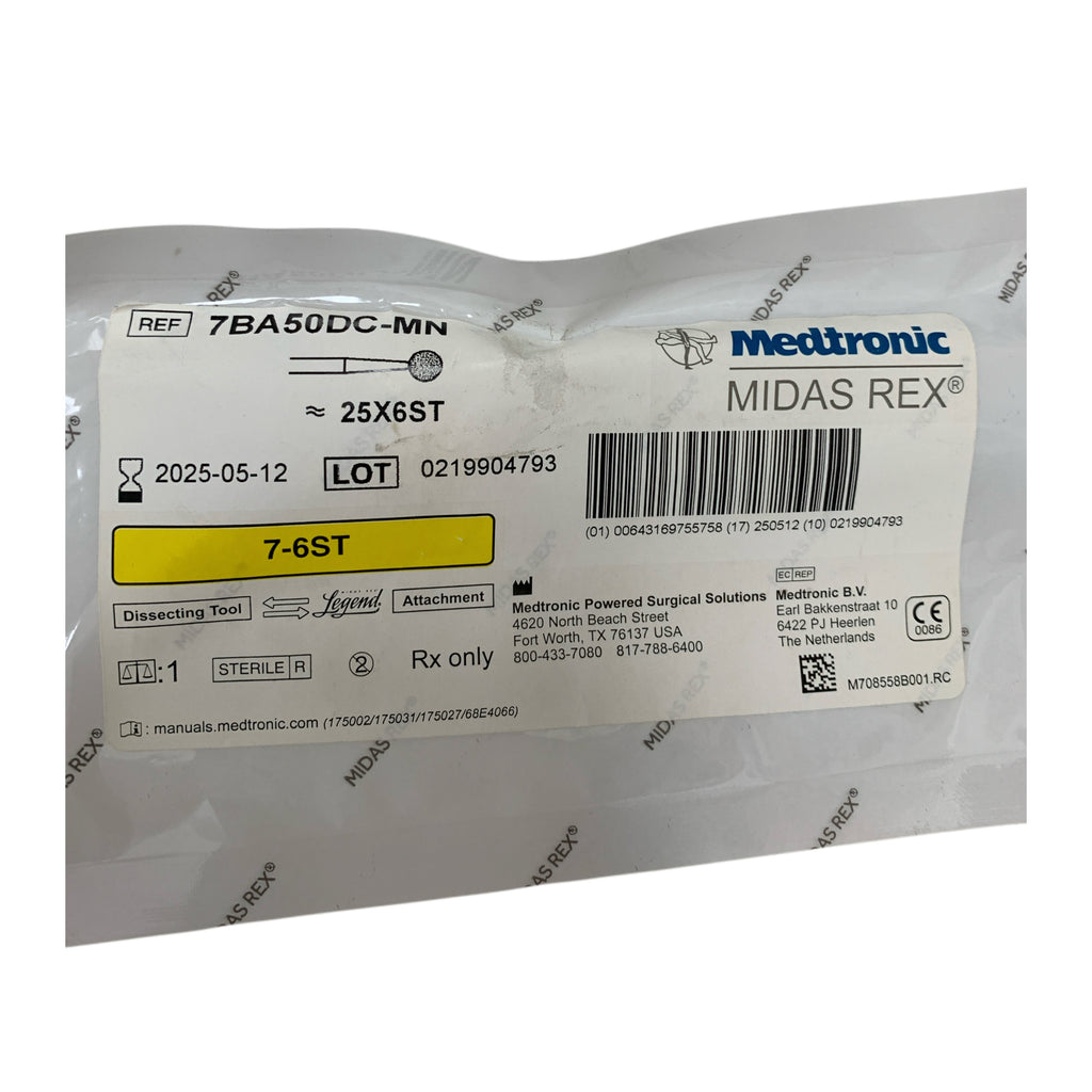 MEDTRONIC MIDAS REX 7BA50DC-MN Legend Dissecting Tool Attachment 7-6ST 25X6ST Exp 2025 05
