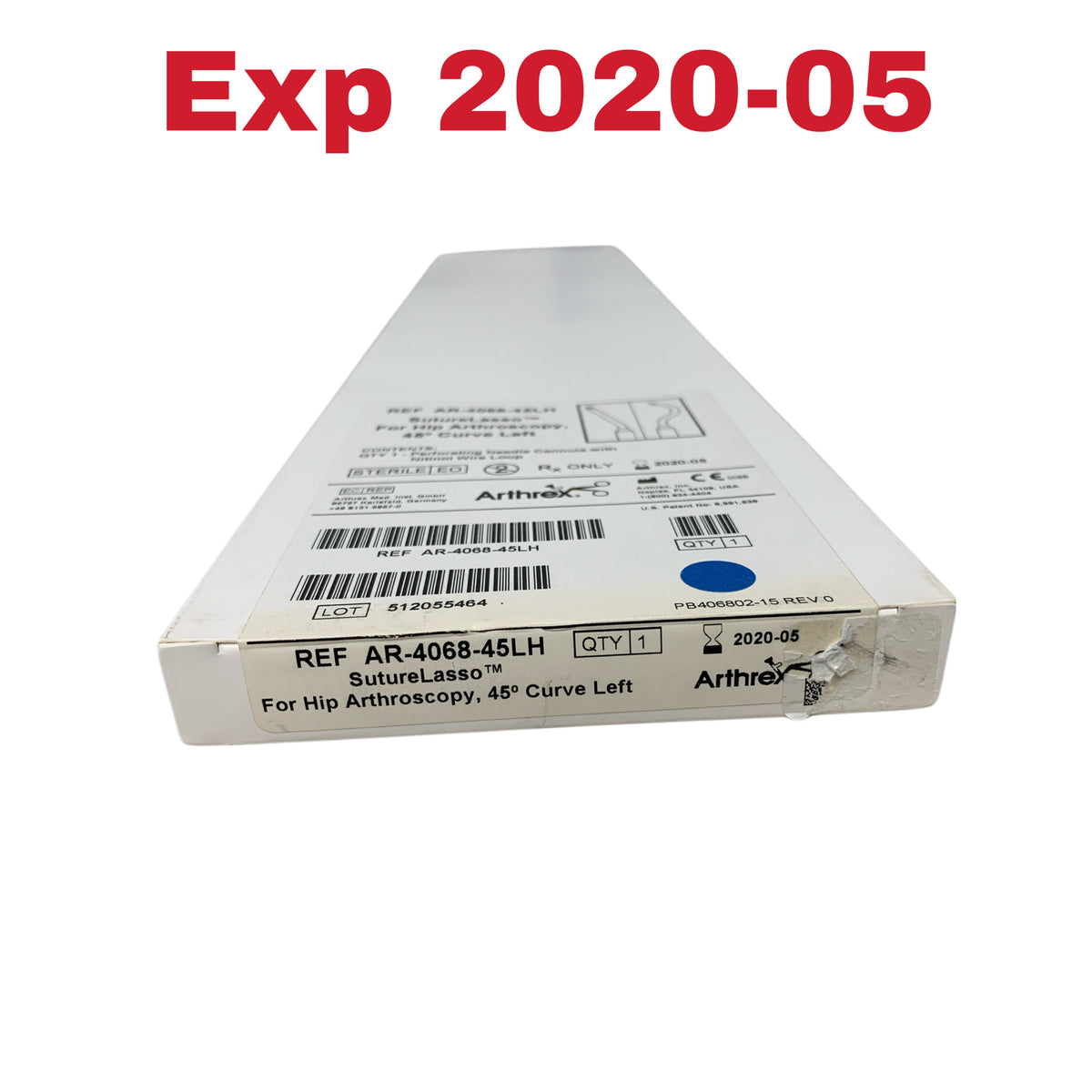 ARTHREX AR-4068-45LH SutureLasso For Hip Arthroscopy 45 Degree Curve Left Exp 2020 05