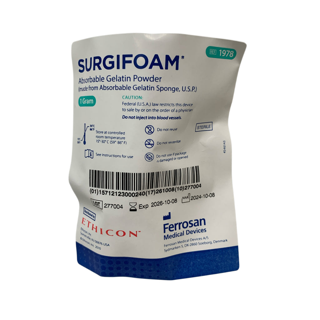ETHICON REF 1978 SURGIFOAM Absorbable Gelatin Powder 1 Gram, Exp.2026/10