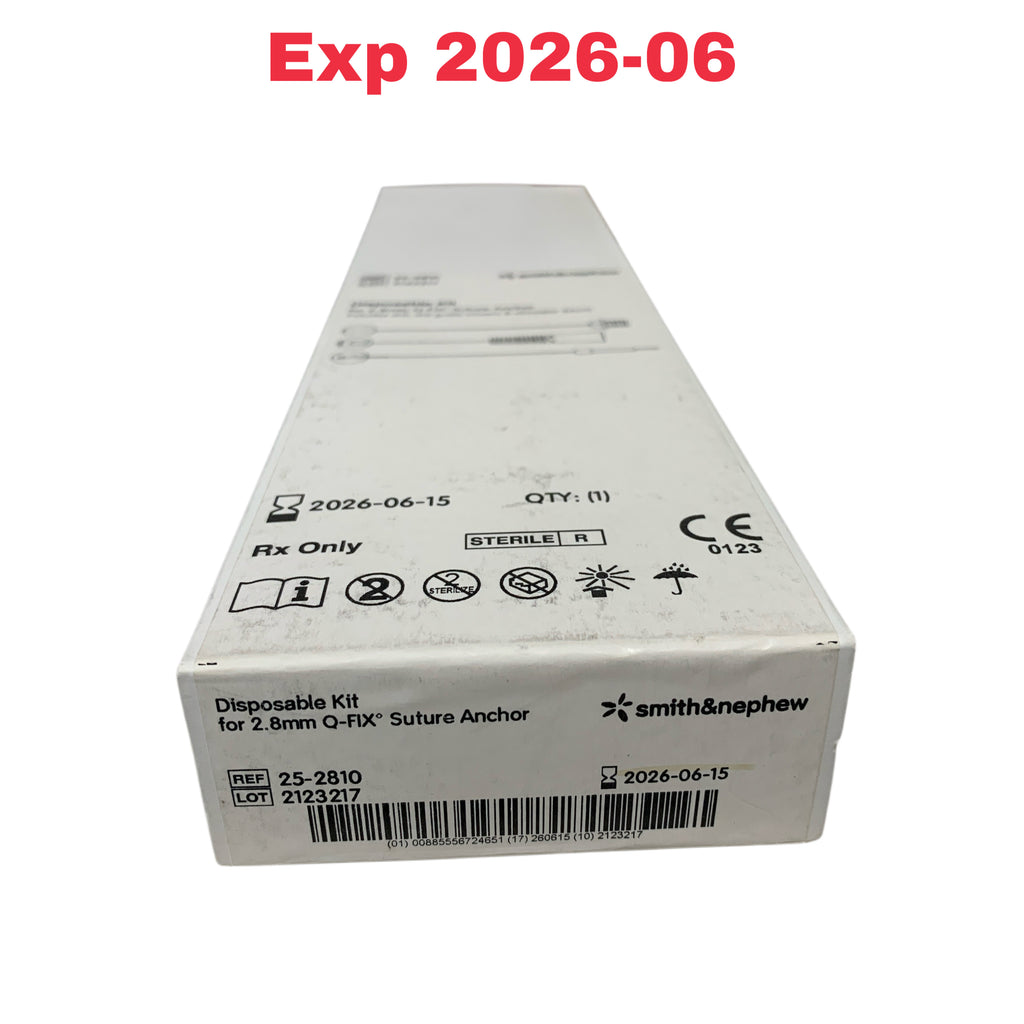 SMITH & NEPHEW REF 25-2810 Disposable Kit for 2.8mm Q-FIX Suture Anchor, Exp.2026/06