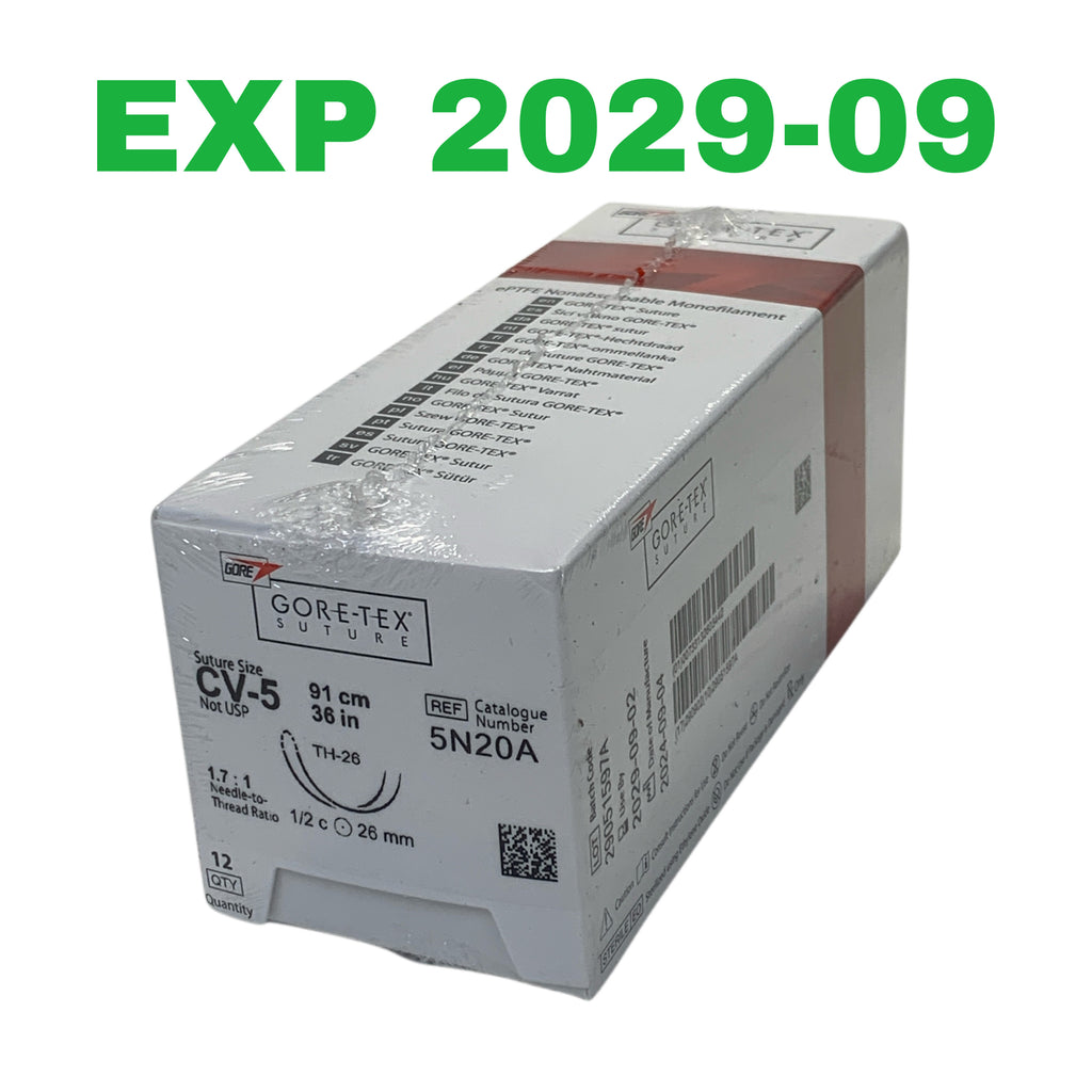 GORE REF 5N20A GORE-TEX Suture CV-5 91 cm 36 in TH-26 Box of 12, Exp.2029/09