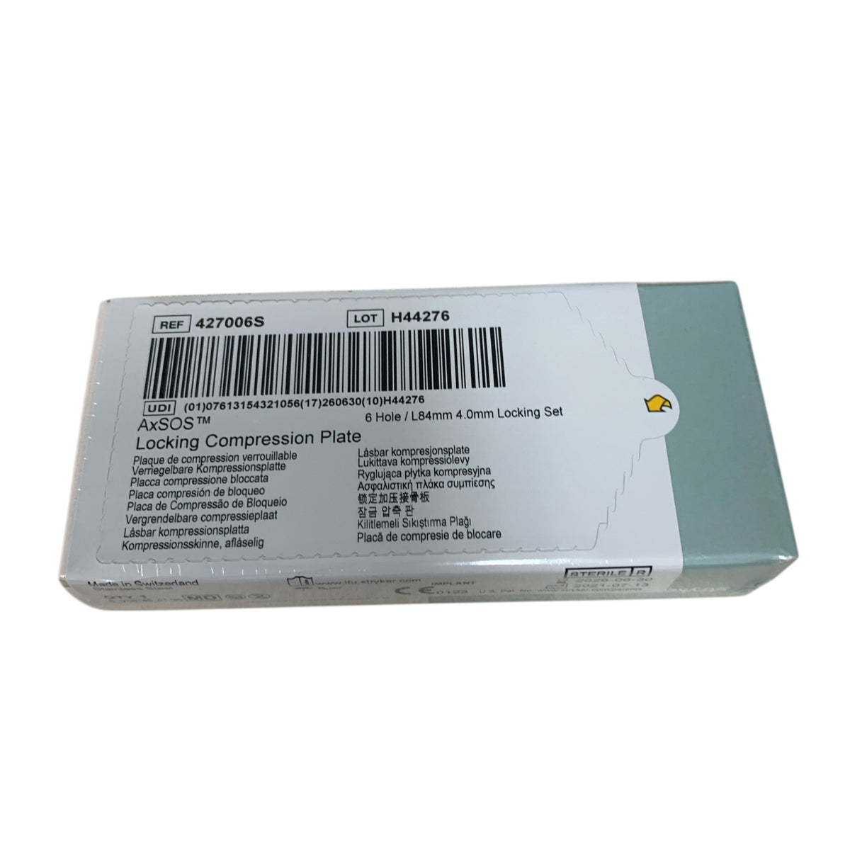 Stryker 427006S AxSOS Locking Compression Plate 6 Hole L84mm 4.0mm Locking Set Exp 2026 06