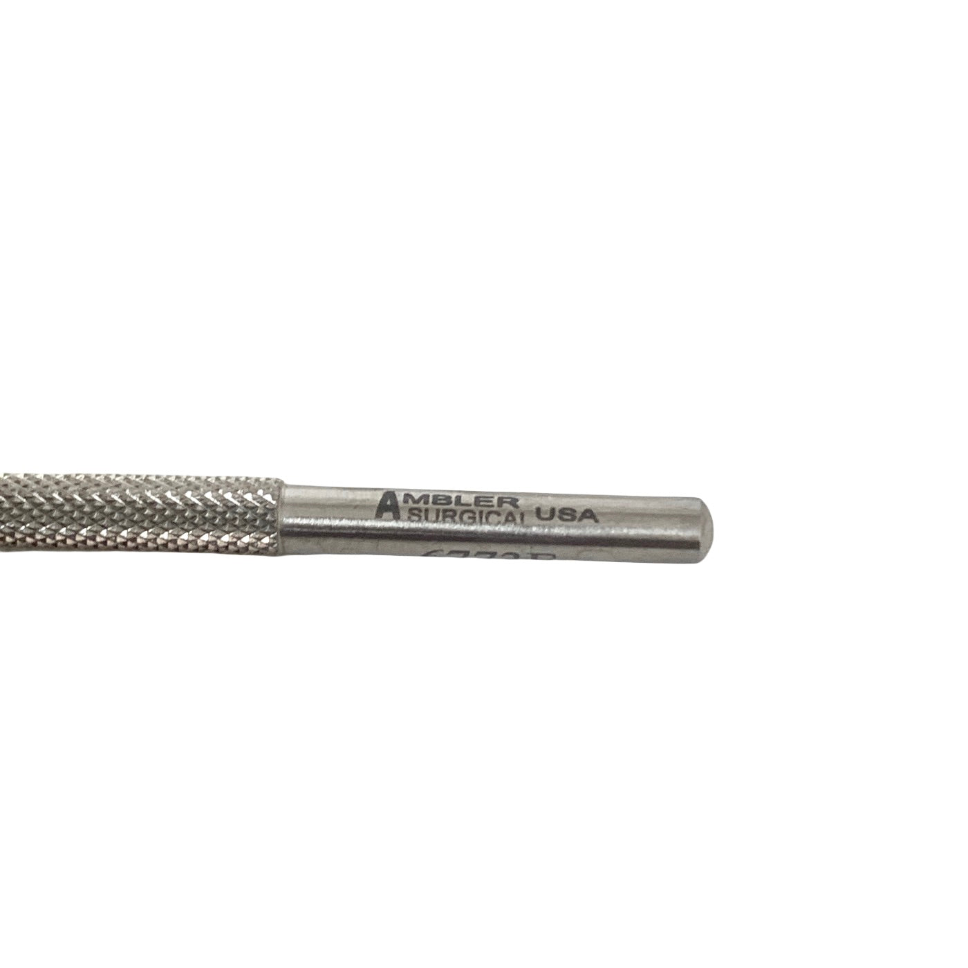AMBLER REF 6773E Koch nucleus spatula 4 5/8'',slightly curved, 1.0mm wide duckbill-shaped tip, round handle