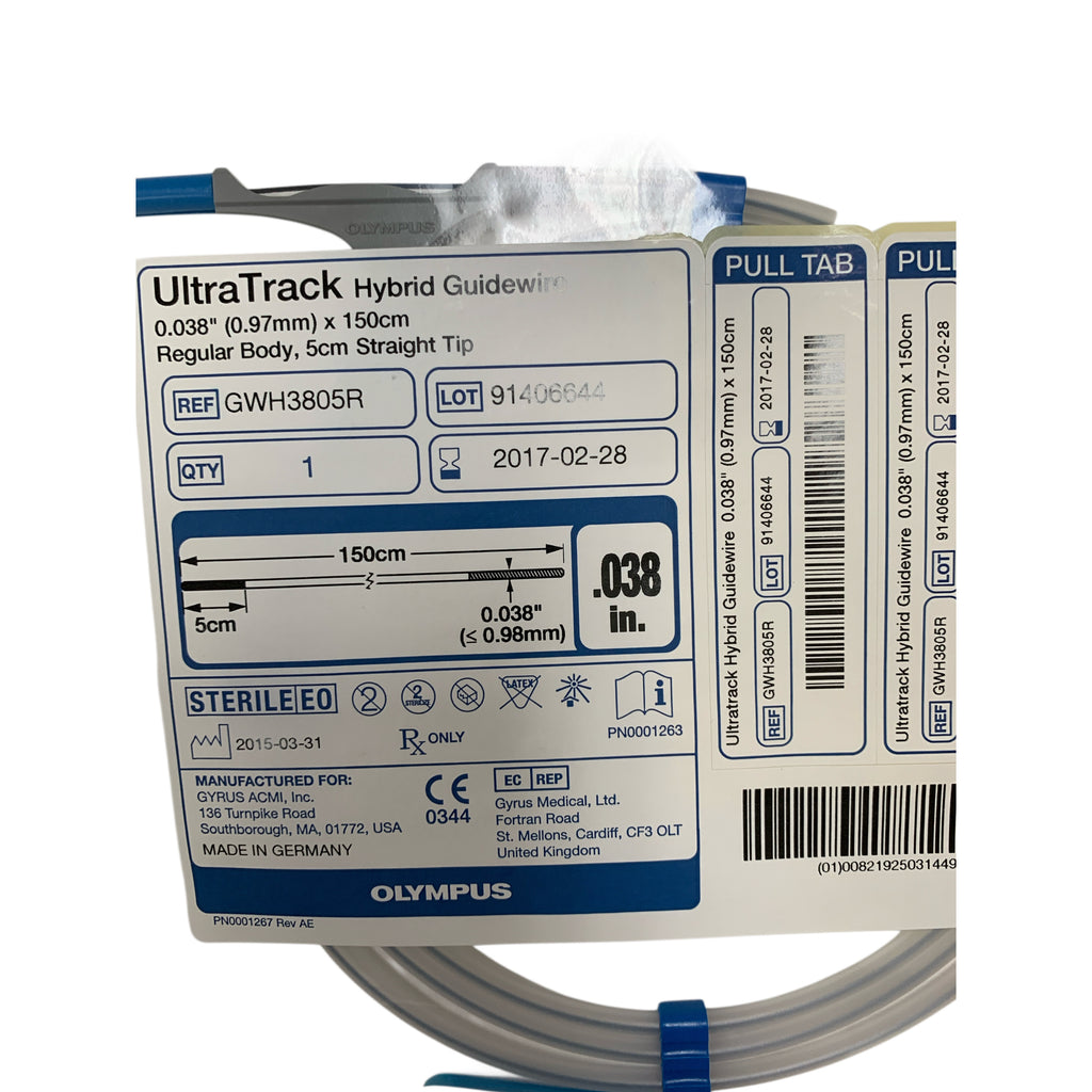 OLYMPUS GWH3805R UltraTrack Hybrid Guidewire 0.038 in 150cm 5cm Straight Tip Exp 2017 02