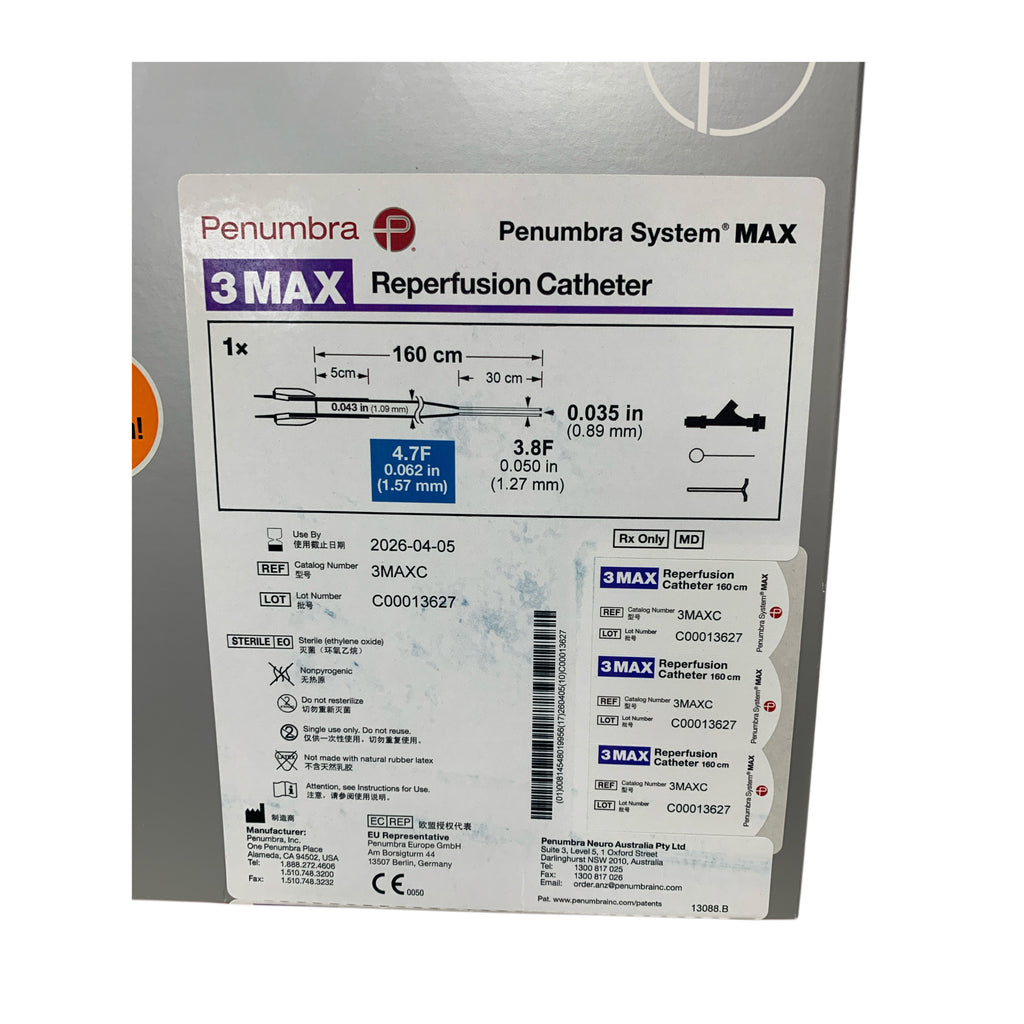 PENUMBRA 3MAXC 3 MAX Reperfusion Catheter 160 cm Exp 2026 04