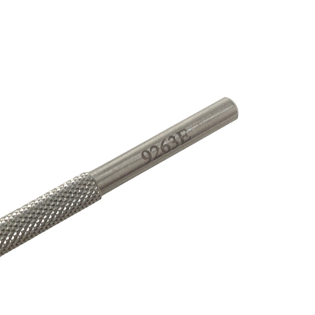 AMBLER REF 9263E Sinskey lens manipulating hook 4 3/8'',angled shaft, 10.0mm from bend to tip, 0.25mm diameter blunt tip, round handle