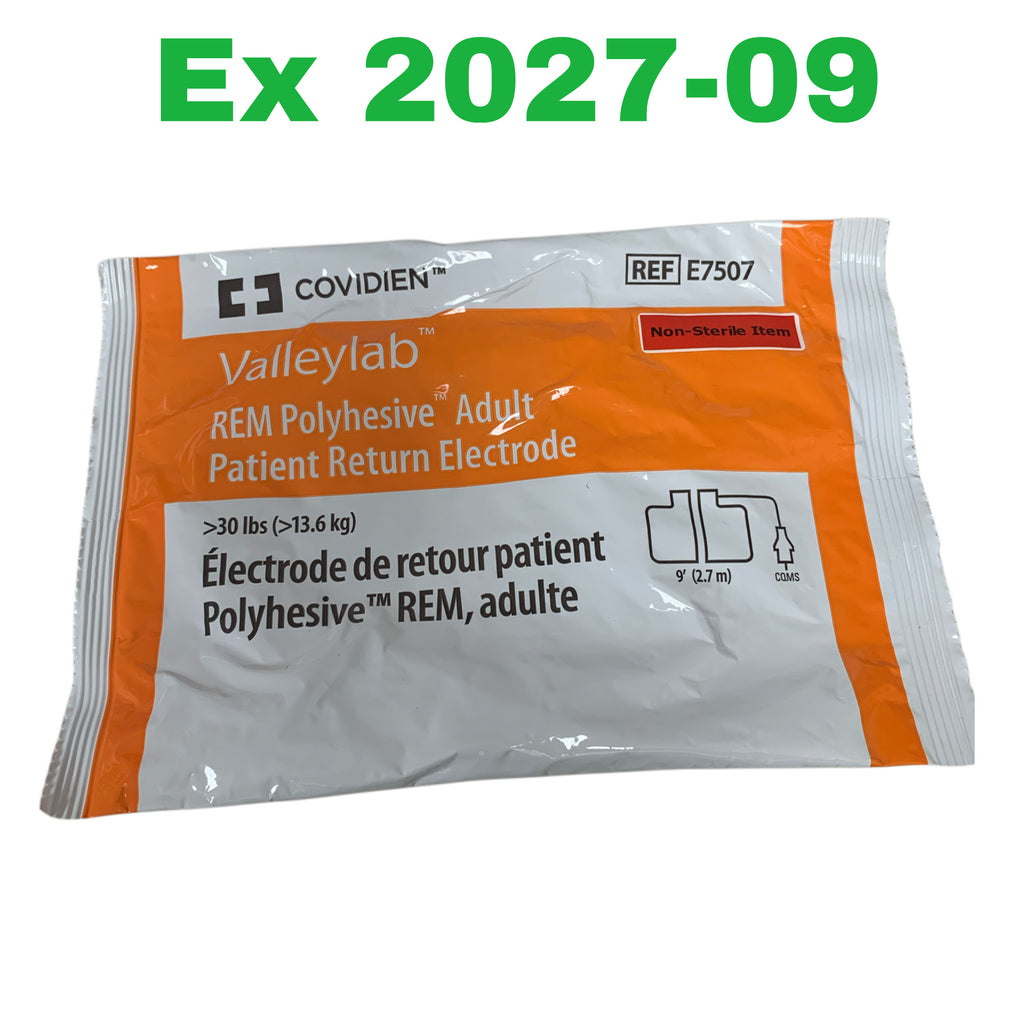 COVIDIEN E7507 Valleylab REM Polyhesive Adult Patient Return Electrode Exp 2027 09