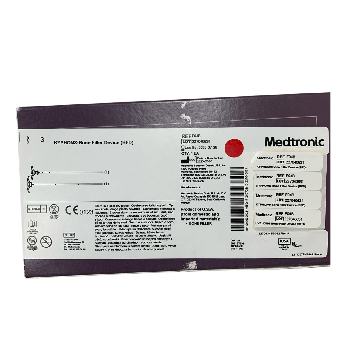 MEDTRONIC F04B KYPHON Bone Filler Device Size 3 Exp 2025 07