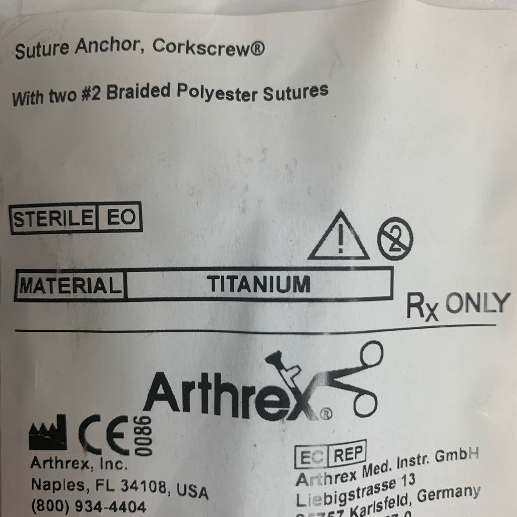 ARTHREX AR-1920S Titanium Corkscrew Suture Anchor 5x15.5mm EXP 2019 12