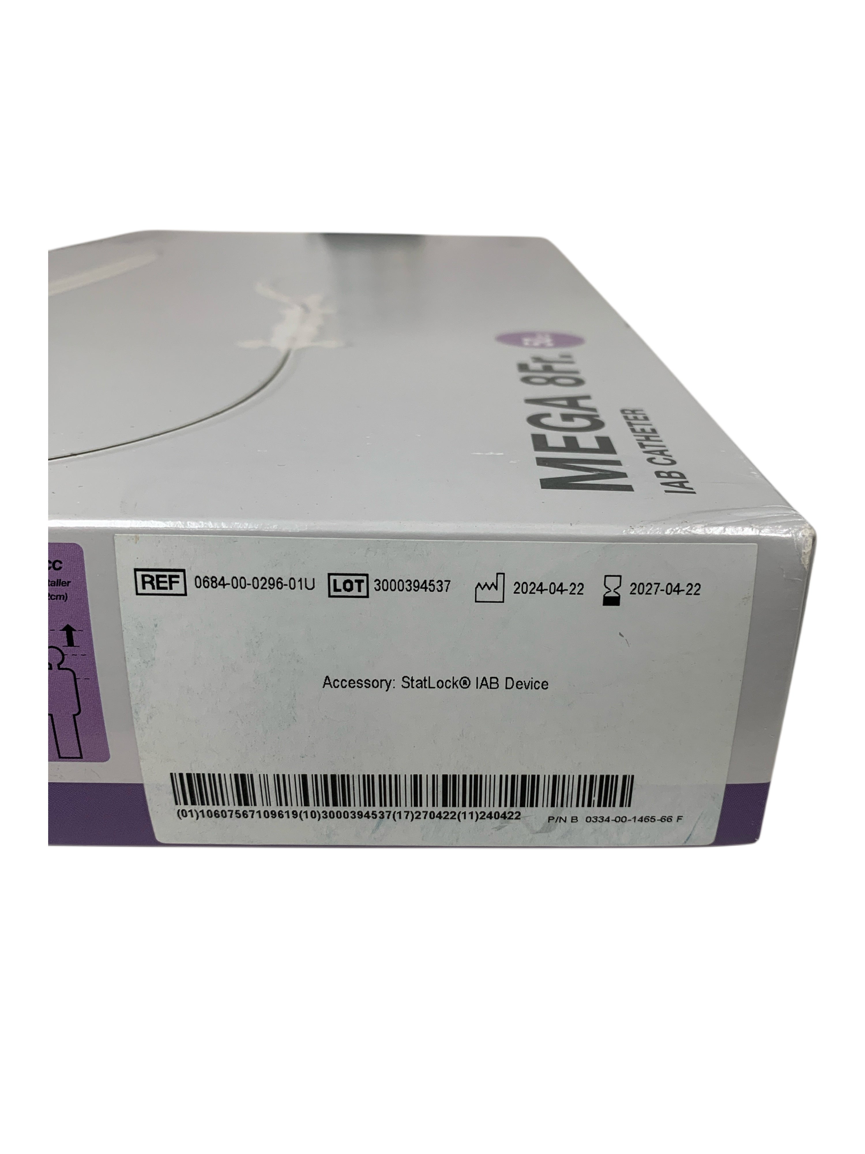 MAQUET REF 0684-00-0296-01U MEGA 8Fr Intra-Aortic Balloon Catheter and Insertion Kit 50cc, Exp.2027/04