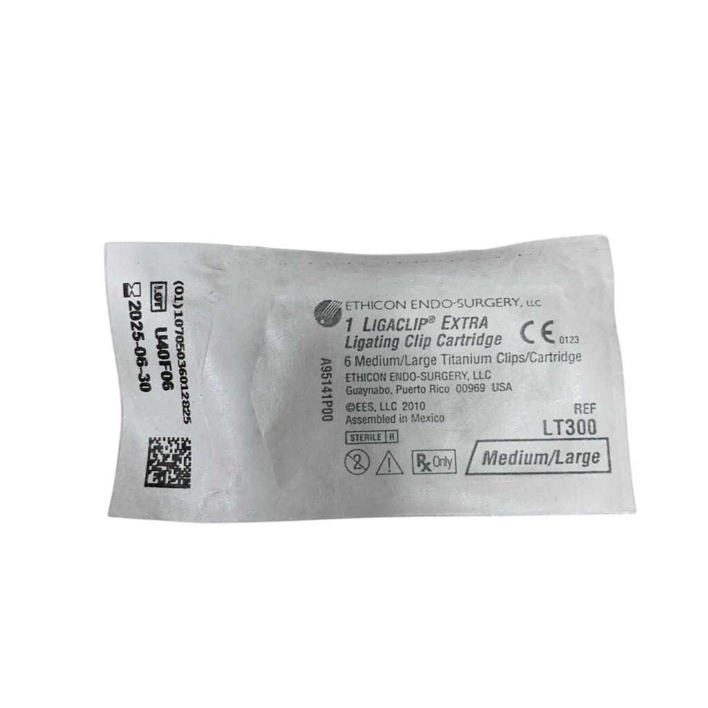 ETHICON REF LT300 Ligaclip Extra Titanium Ligating Clip Cartridge 6 Clips Medium/Large Exp 2025 06