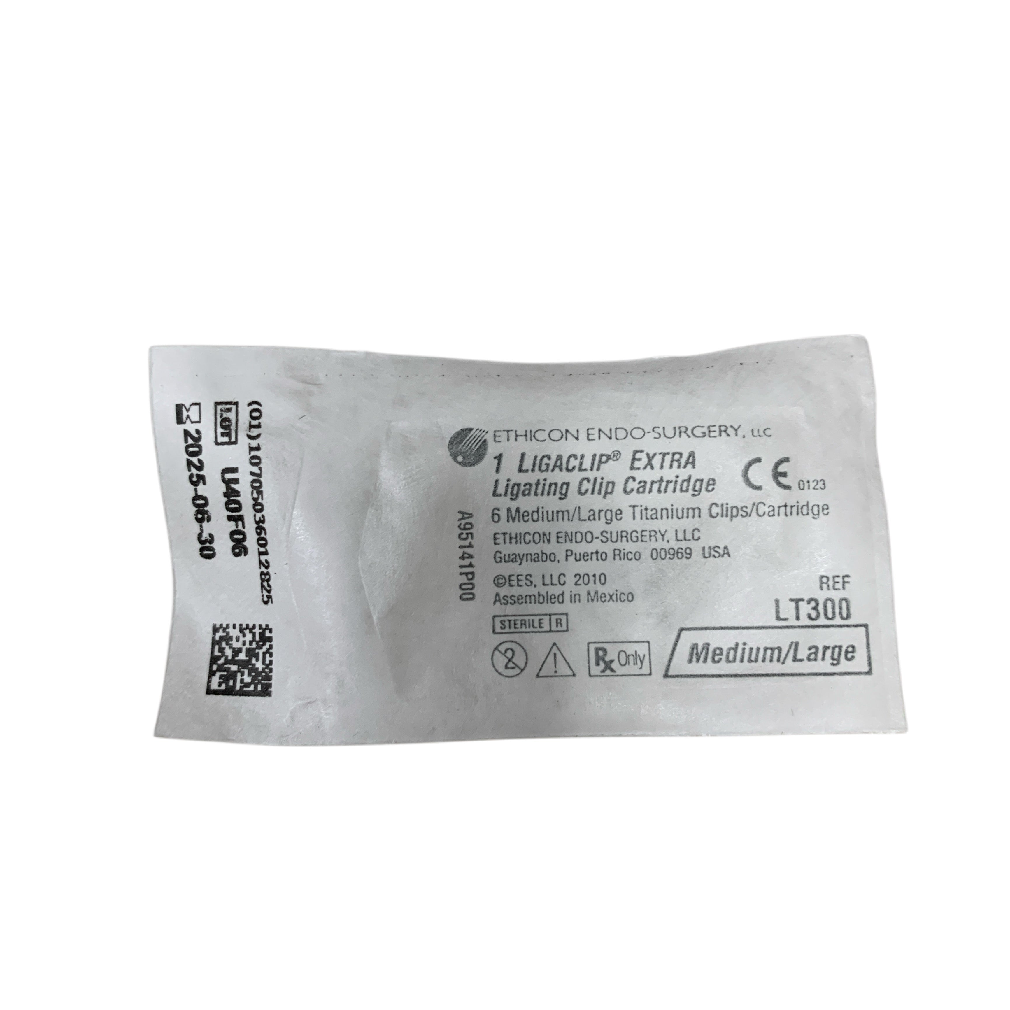 ETHICON REF LT300 Ligaclip Extra Titanium Ligating Clip Cartridge 6 Clips Medium/Large Exp 2025 06